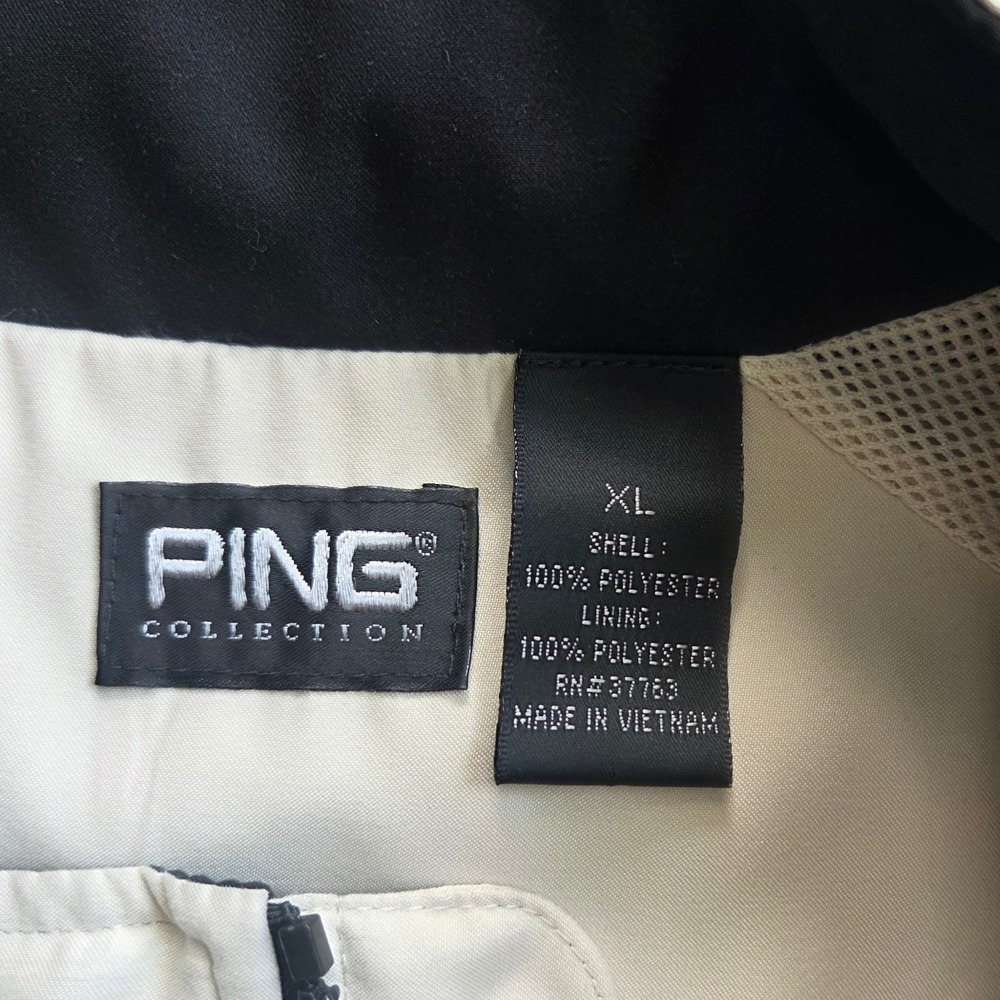 PING Windbreaker Men XL Ivory Quarter Zip Golf Jacket Netgear Logo - Picture 5 of 7